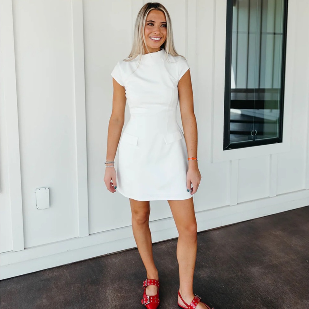 SUTTON MINI DRESS - OFF WHITE